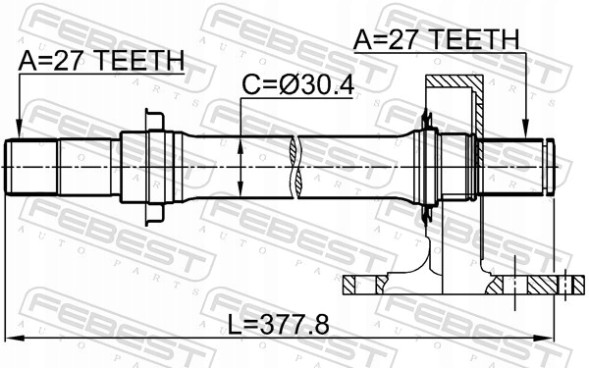Febest 0312-CRVATRH Піввісь права honda cr-v rd5 2002-2006 eu 0312-crvatrh febest