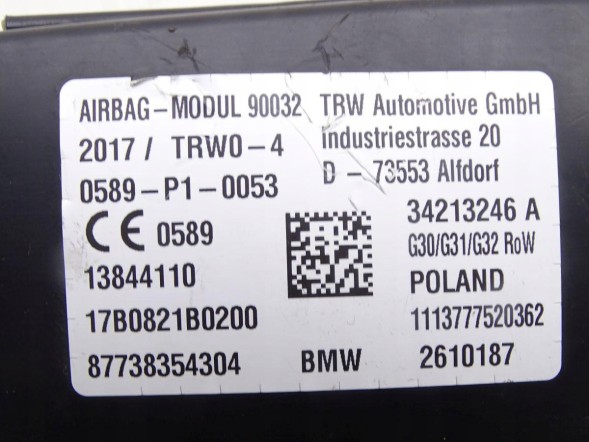 BMW OE 34213246A GBI_BMW C BMW 6 GT G32 17-23 ПОДУШКА AIRBAG СИДІННЯ ЛІВА НОВА ОРИГІНАЛ 34213246A