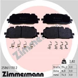 Zimmermann 25861.170.2 Гальмівні колодки zimmermann 25861.170.2