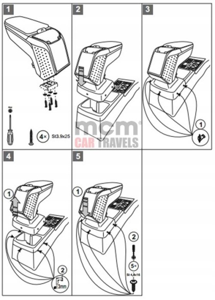 Rati V10104 Підлокітник VW GOLF VII 7 2012- | ARMSTER 2 Чорний