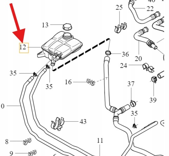 Volvo OE 30776150 Розширювальний бак 1.6 1.8 2.0b volvo s40 v50 2004- c30 c70 oe 30776150