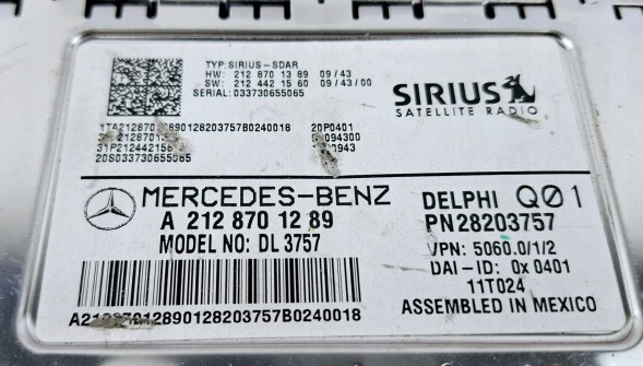 Mercedes-Benz OE Mercedes-Benz SLS 63 AMG SIRIUS Модуль радіо A2128701289