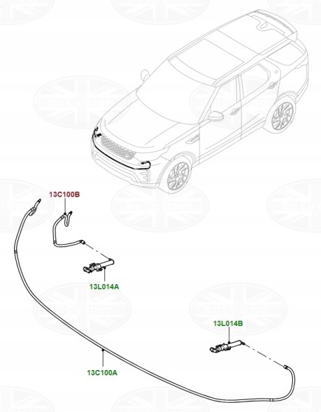 Land Rover OE Короткий трос омивача фар Discovery 5 L462 LR083132