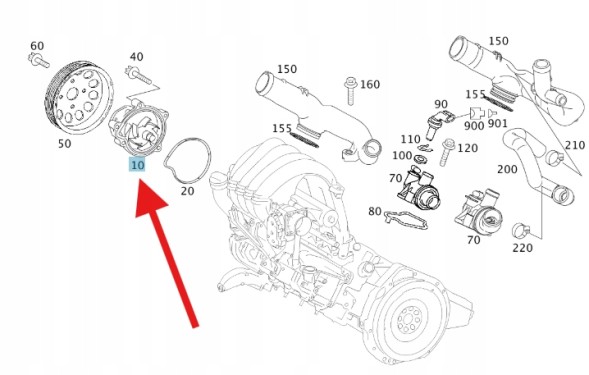 Mercedes-Benz OE ВОДЯНИЙ НАСОС MERCEDES A266200082080 | 266200082080
