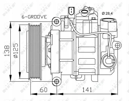 NRF 32512 Компресор компресора кондиціонера 32512 nrf audi