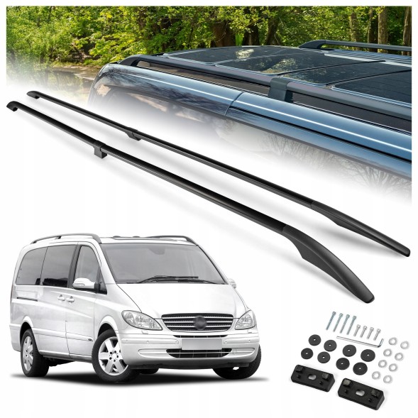 CHROMEMASTER OM-RR-D0011LB-003 Пороги даху багажник для MERCEDES VIANO W639 2003-2014 ДУЖЕ ДОВГИЙ