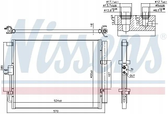 Nissens 941133 Конденсатор радіатора кондиціонування повітря 941133 nissens