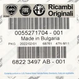 Fiat OE 55271704 OE MOPAR ДАТЧИК ТЕМПЕРАТУРИ ВИХЛОПУ FIAT TIPO II 15- 1.6 MULTIJET 55271704
