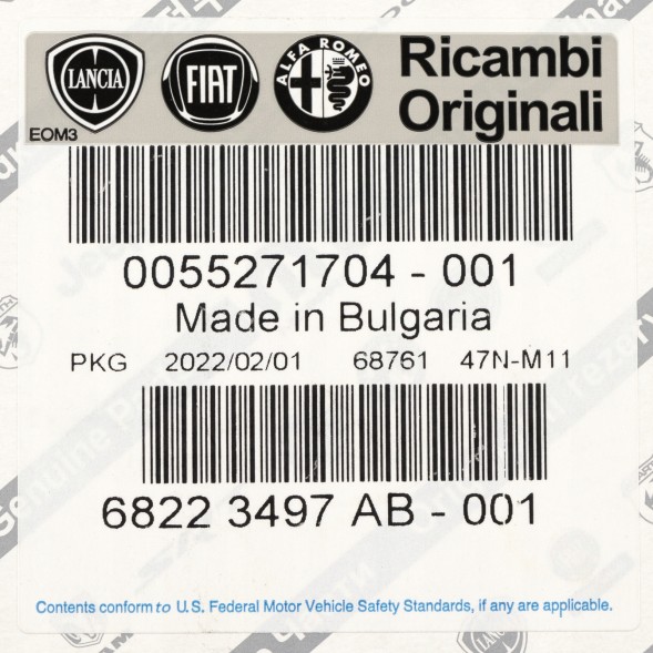Fiat OE 55271704 OE MOPAR ДАТЧИК ТЕМПЕРАТУРИ ВИХЛОПУ FIAT TIPO II 15- 1.6 MULTIJET 55271704