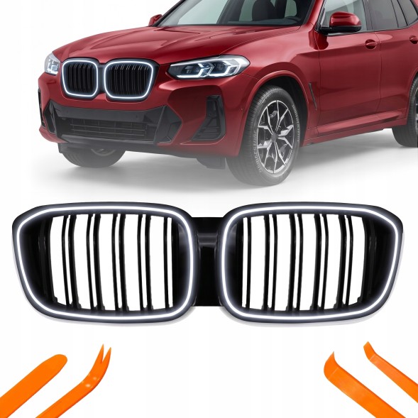 TOPGER KRG-BMW-372 X LED РЕШІТКА РАДІАТОРА BMW X3 G01 18-21 ЧОРНИЙ ГЛЯНЕЦЬ 2 ПЛАСТИНКИ ICONIC GLOW