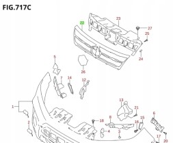 Suzuki OE 7211054P20C48 SUZUKI VITARA III 15-GRILL SILVER ПІД РАДАРОМ