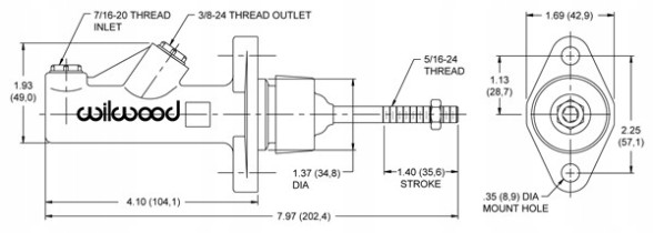 WILWOOD USA-WIL-260-6089 Головний циліндр Wilwood 0,75 дюйма