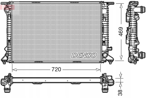 Denso DRM02024 Радіатор, система охолодження двигуна denso drm02024