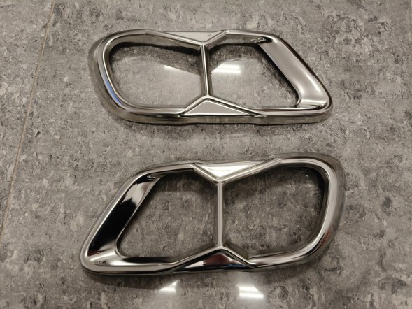 AJ BMW32111 Накладки на вихлопні труби BMW X5 G05, X6 G06, X7 G07 2019-2022, хром, 2 шт.