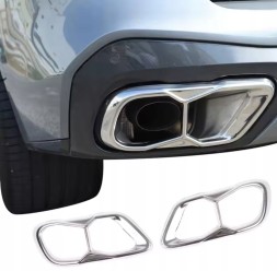 AJ BMW32111 Накладки на вихлопні труби BMW X5 G05, X6 G06, X7 G07 2019-2022, хром, 2 шт.
