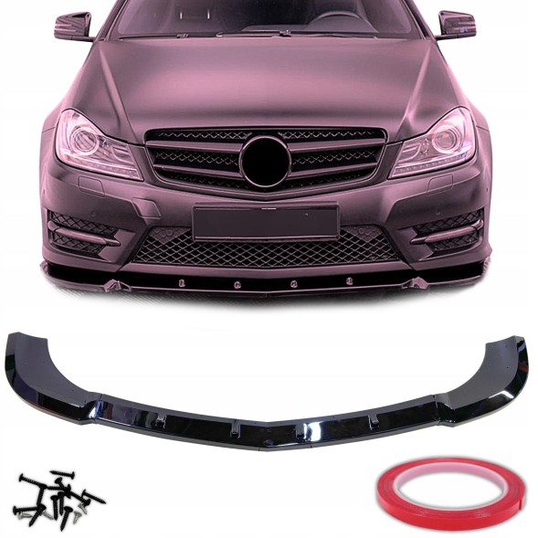 Китай Spltter Mercedes W204 Mercedes W204 Накладка на бампер сплітер чорний глянець AMG спойлер