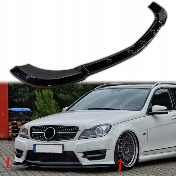 Китай Spltter Mercedes W204 Mercedes W204 Накладка на бампер сплітер чорний глянець AMG спойлер