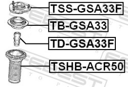 TSS GSA33F FEBEST ОПОРА ПЕРЕДНЬОГО АМОРТИЗАТОРА
