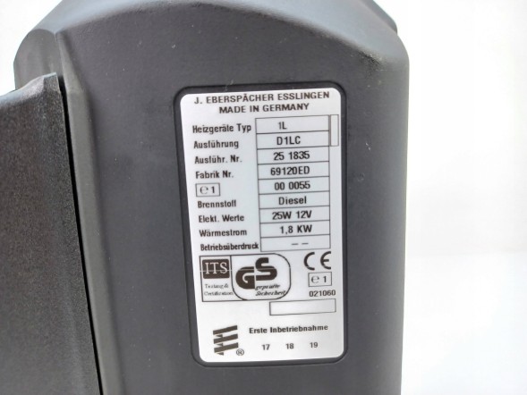 Volkswagen OE 69129ED, DWP506912OE Автономний обігрівач Eberspächer D1LC WEBASTO 25W 12V 1,8 KW VW 69129ED