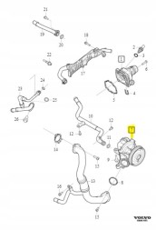 Volvo OE 32252284 Водяний насос 2.0d d4204t volvo s90 v90 v60 xc90 xc60 2020- oe 32252284