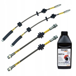 PiterParts 1051215000 Гальмівні шланги в обплетенні FIAT Seicento 900 1.1 передня та задня вісь PL