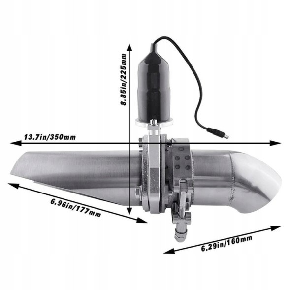 RIDER 5908090900123 Заслінка вихлопної системи RIDER 57 мм (2.25') електрична з дистанційним керуванням
