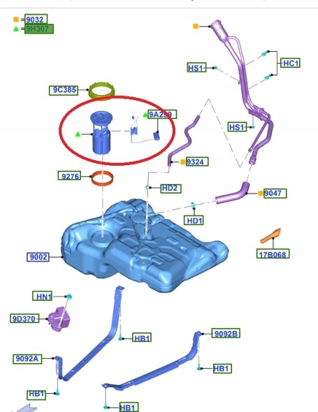 Ford OE 1873761 Паливний насос і датчик kuga 13-20 2.0l duratorq oe