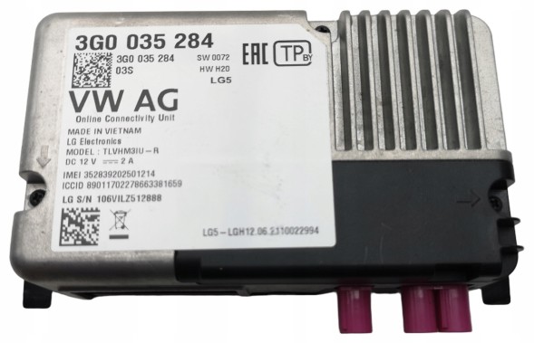 Volkswagen OE 3G0035284, DWP3G0035284OE Контролер онлайн-сервісів VW Polo 3G0035284 Новий оригінал