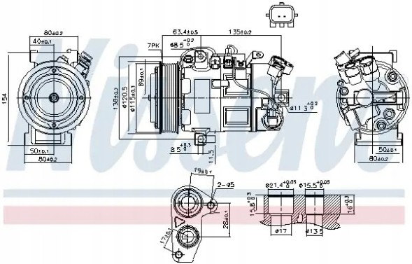 Nissens 890802 Компресор кондиціонера 890802 nissens