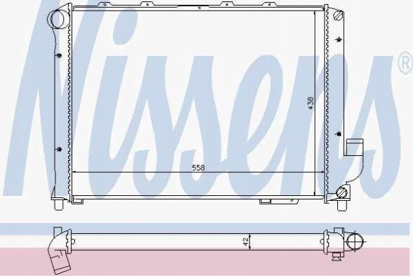 Nissens NIS 62327 Радіатор охолодження двигуна альфа-ромео 166 98- 2.4 jtd