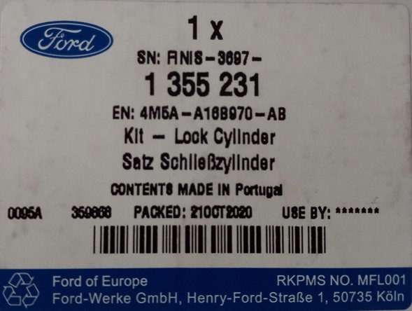 Ford OE 4M5A-A16B970-AB Комплект механізму замка капота - Ford OE