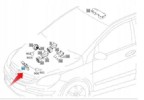 Mercedes-Benz OE ДАТЧИК ЗАМКА КАПОТА MERCEDES W169 W245 A B КЛАС A1698700051