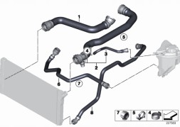 BMW OE 17127809818 Шнур укл. Охолодження води bmw f07 f10 f11 520d 518d 525d 525dx 7809818