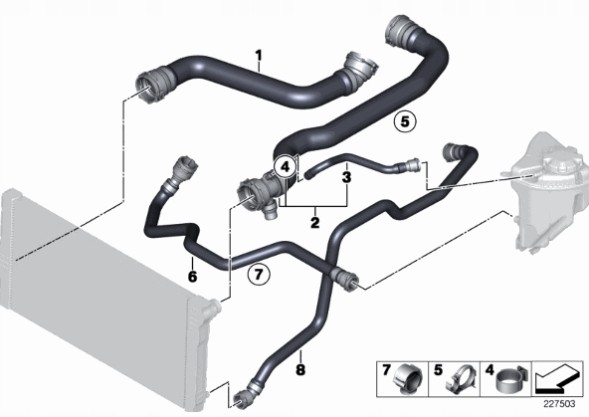 BMW OE 17127809818 Шнур укл. Охолодження води bmw f07 f10 f11 520d 518d 525d 525dx 7809818