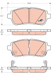 GDB3437 TRW Комплект гальмівних колодок дискові