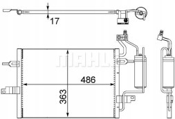 Mahle AC 404 000S Облицювання радіатора кондиціонера opel meriva a 1.4-1.8 05.03-05.10