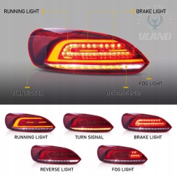 Китай GPTLIWW0061-1 Лампи задні VW SCIROCCO III 137, 138 2008-2014 передліфт червоні FULL LED