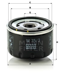 W 75 3 MANN FILTER Фільтр оливи