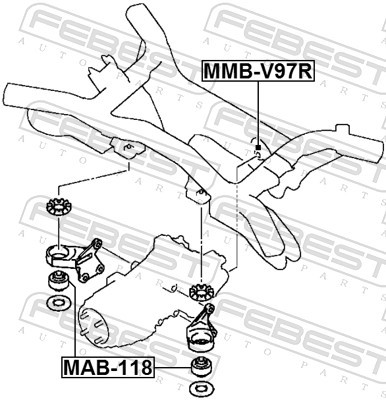 MAB 118 FEBEST САЙЛЕНТБЛОК ЗАДНЬОГО ДИФЕРЕНЦІАЛА