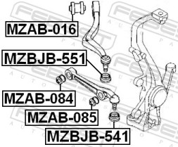 MZAB 084 FEBEST САЙЛЕНТБЛОК ПЕРЕДНЬОГО НИЖНЬОГО ВАЖЕЛЯ