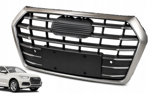 Китай AT-07-03-USA РЕШІТКА ПЕРЕДНЬОГО БАМПЕРА AUDI Q5 80A 16-20 PDC, САTИН ХРОМ, НОВА