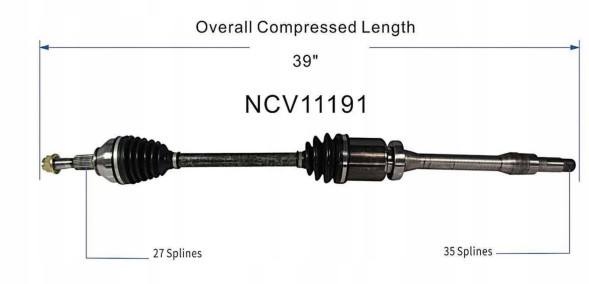 GSP NCV11191 ПЕРЕДНЯ ПРИВОДНА ПІВВІСЬ ПРАВА FORD FUSION 2013-2016 HYBRID