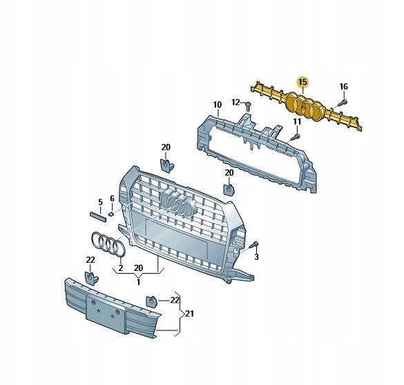 Audi OE 8U0853037A КРІШКА РЕШІ РЕШІТ ПЕРЕДНЯ AUDI Q3 FL