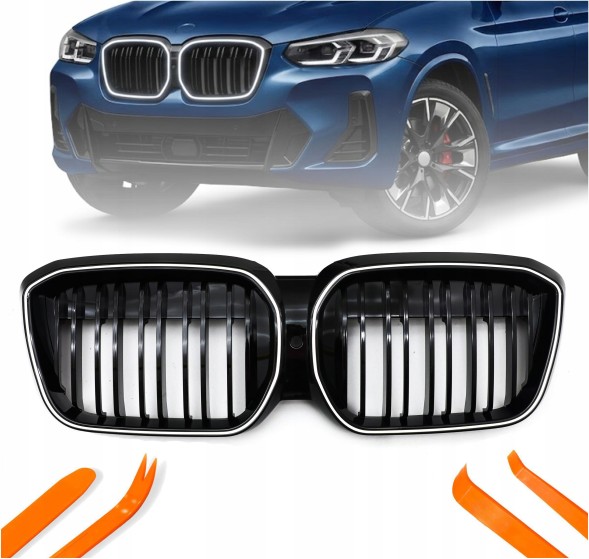 TOPGER KRG-BMW-433 x LED РЕШІТКА РАДІАТОРА BMW iX3 20-23 ЧОРНИЙ ГЛЯНЕЦЬ 2 ПЛАВНИКА ICONIC GLOW