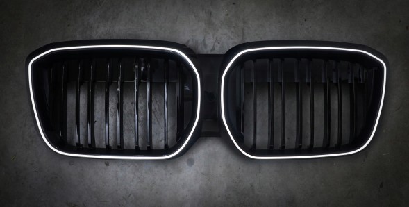 TOPGER KRG-BMW-433 x LED РЕШІТКА РАДІАТОРА BMW iX3 20-23 ЧОРНИЙ ГЛЯНЕЦЬ 2 ПЛАВНИКА ICONIC GLOW