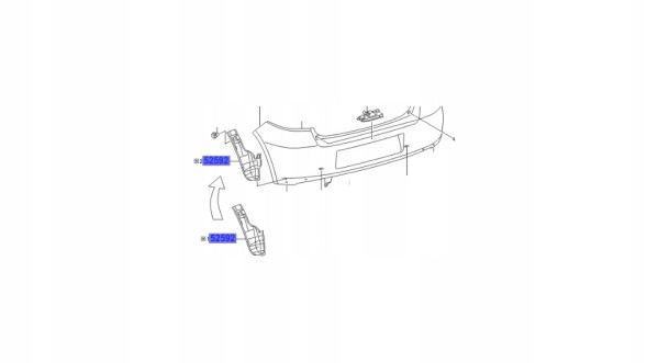 TOYOTA OE 52592-52181 КРОНШТЕЙН БАМПЕРА ЗАДНЬОГО ЛІВОГО