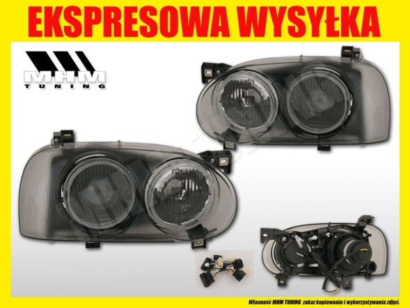 TYC 12451VW ЛАМПИ VW ГОЛЬФ 3 III ПРОЕКТОРИ BLACK TYC