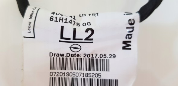 Opel OE 39150210 OPEL ASTRA VK 2019 LL2 ПРОВОДКА БАМПЕРА