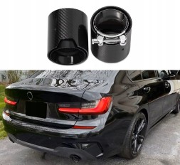 BM KOŃCÓWKI CARBON 65MM 92MM 105MM CZARNE Насадка вихлопної труби 65/92 мм, 105 мм, карбон, чорна, для BMW 320 330i G20 21 G42 G22 26