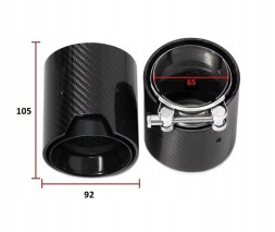 BM KOŃCÓWKI CARBON 65MM 92MM 105MM CZARNE Насадка вихлопної труби 65/92 мм, 105 мм, карбон, чорна, для BMW 320 330i G20 21 G42 G22 26